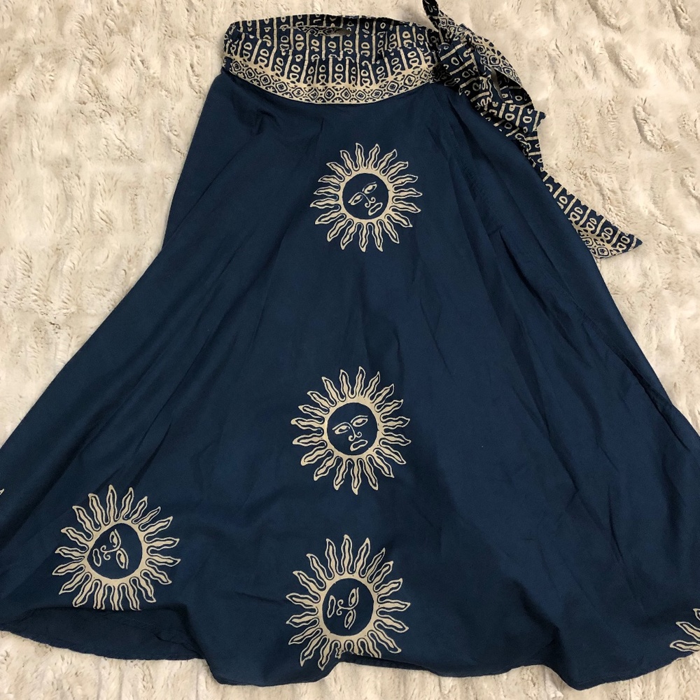 Natalie Martin Lulu Wrap Skirt in Indigo Sun